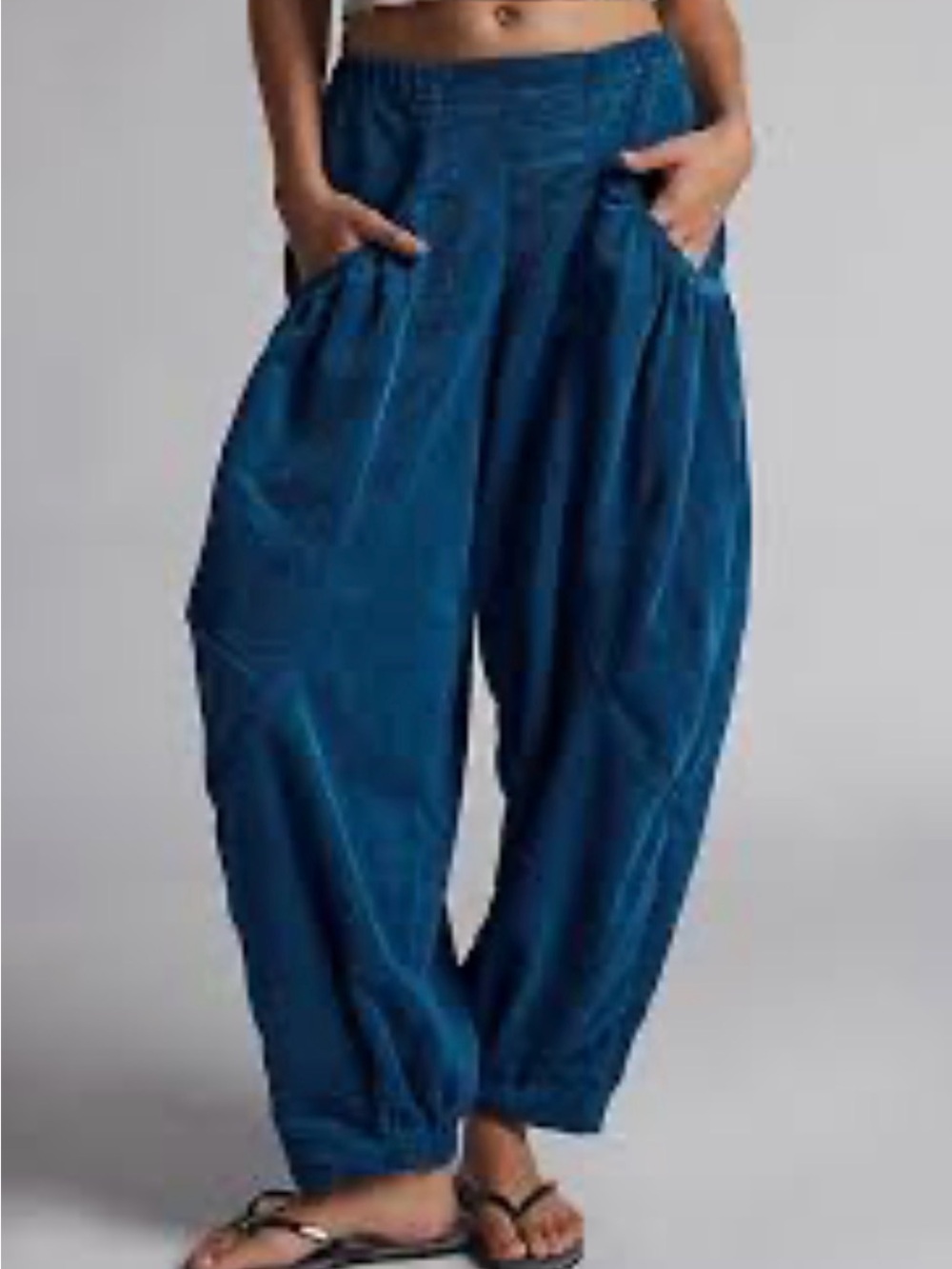 Urban Outfitters BDG Em Corduroy Pocket Barrel Pant - Teal